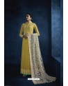 Lemon Heavy Embroidered Georgette Designer Anarkali Suit