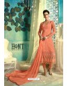 Light Orange Heavy Designer Party Wear Straight Salwar Suit