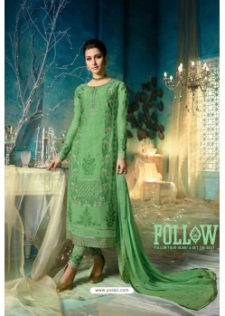 Green Heavy Designer Party Wear Straight Salwar Suit