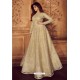 Gold Designer Heavy Embroidered Butterfly Net Anarkali Suit