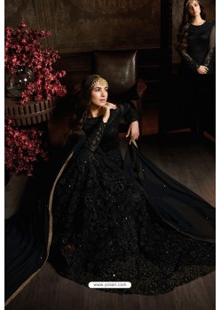 Black Designer Heavy Embroidered Net Anarkali Suit