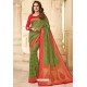 Forest Green Silk Jacquard Work Designer Saree