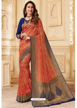 Red Silk Jacquard Work Designer Saree