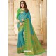 Sky Blue Silk Jacquard Work Designer Saree