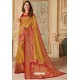 Mustard Silk Jacquard Work Designer Saree