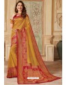 Mustard Silk Jacquard Work Designer Saree