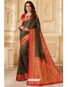 Black Silk Jacquard Work Designer Saree