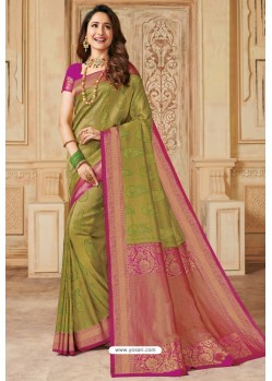 Green Silk Jacquard Work Designer Saree