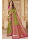 Green Silk Jacquard Work Designer Saree