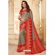 Grey Silk Jacquard Work Designer Saree