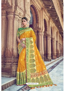 Yellow Silk Designer Traditional Saree