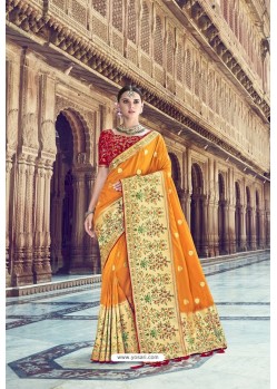 Mustard Silk Designer Traditional Saree