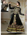 Charming Black Embroidery Work Designer Gown