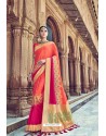 Orange Silk Designer Traditional Saree