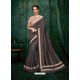 Carbon Silk Georgette Embroidered Party Wear Saree