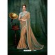 Camel Dual Tone Silk Georgette Embroidered Party Wear Saree
