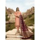 Peach Satin Georgette Embroidered Straight Suit