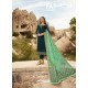 Teal Satin Georgette Embroidered Straight Suit