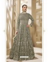 Mehendi Heavy Butterfly Net Party Wear Anarkali Suit