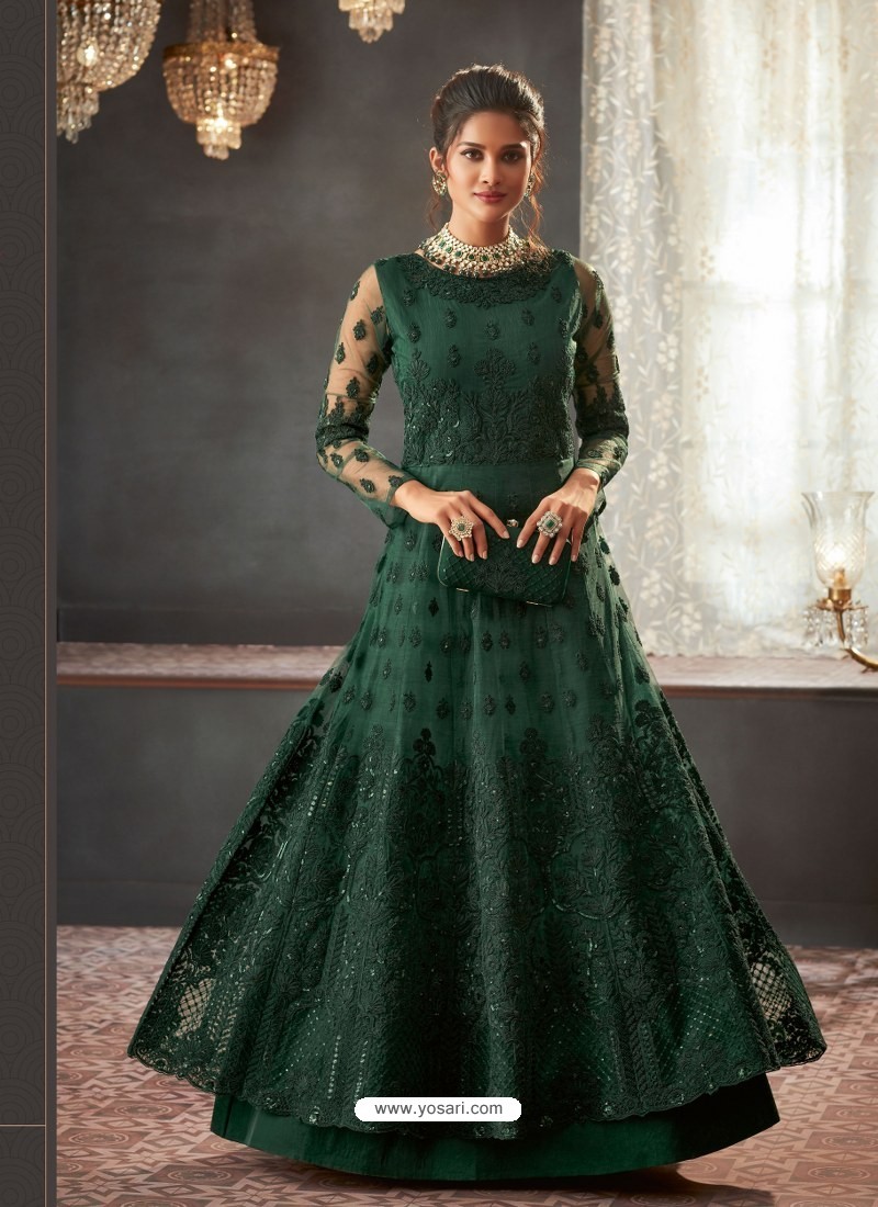 green frock for ladies