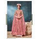 Pink Net Stone And Zari Worked Anarkali Suit