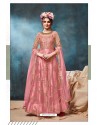 Pink Net Stone And Zari Worked Anarkali Suit