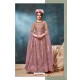 Mauve Net Stone And Zari Worked Anarkali Suit