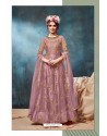 Mauve Net Stone And Zari Worked Anarkali Suit