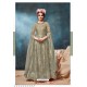 Grayish Green Net Stone And Zari Worked Anarkali Suit