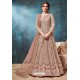 Light Pink Net Embroidered Party Wear Anarkali Suit