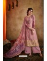 Pink Jacquard Designer Palazzo Suit