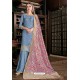 Blue Tulip Silk Designer Palazzo Suit