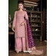 Light Pink Tusser Satin Designer Palazzo Suit