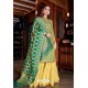 Green And Yellow Jimmy Silk Designer Palazzo Suit