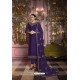 Stylish Purple Satin Georgette Zari Worked Straight Suit