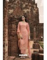 Peach Pure Georgette Lucknowi Embroidered Straight Suit
