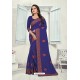 Royal Blue Art Silk Resham Embroidered Saree