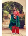 Red Pure Jam Silk Palazzo Suit