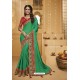 Jade Green Designer Silk Party Wear Saree