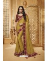 Marigold Designer Silk Party Wear Saree
