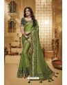 Green Designer Silk Party Wear Saree