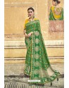 Forest Green Fancy Fabric Designer Saree