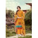 Orange Wool Pashmina Jacquard Designer Suit