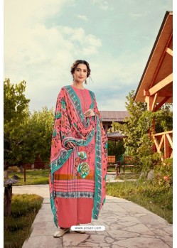 Light Pink Wool Pashmina Jacquard Designer Suit