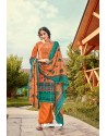 Amazing Orange Wool Pashmina Jacquard Designer Suit