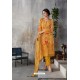 Yellow Georgette Digital Printed Straight Suit