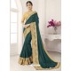 Dark Green Vichitra Silk Embroidered Designer Saree