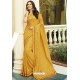 Yellow Georgette Silk Designer Saree