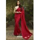 Red Georgette Silk Designer Saree