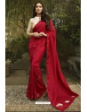 Red Georgette Silk Designer Saree